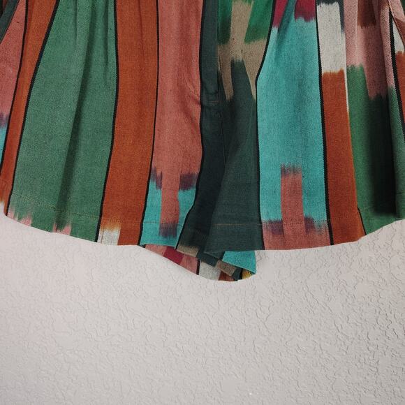 ULLA JOHNSON Marjani in Souk Pleated Striped Cotton Shorts Size 6 - Picture 10 of 15